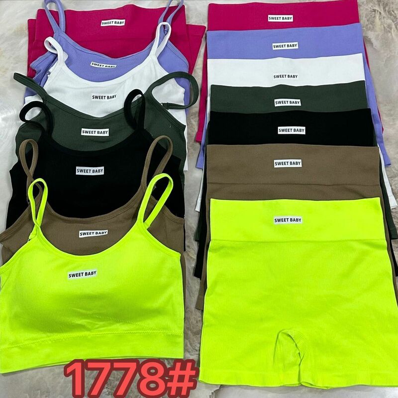 Dames Tank Top Yoga Sport Top Shorts Set Nylon Casual Strap Tank Top Set Sponzen Kussenband Ondergoed Set
