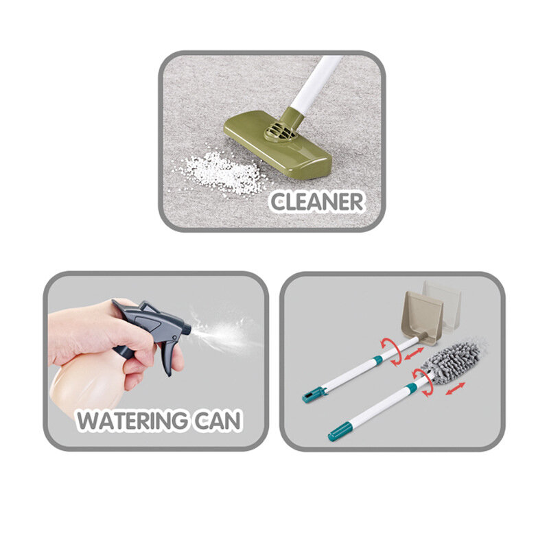 Kids Cleaning Set Children's Educational Simulation Play House Toy Housekeeping Cleaning Toys Broom Mop Duster Dustpan Brushes