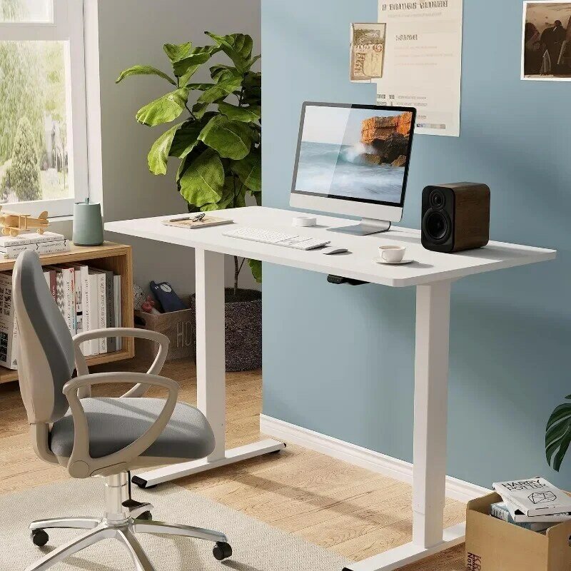 FLEXISPOT Electric Standing Desk Whole Piece 48 x 30 Inch Desktop Adjustable Height Desk Home Office Computer Workstation
