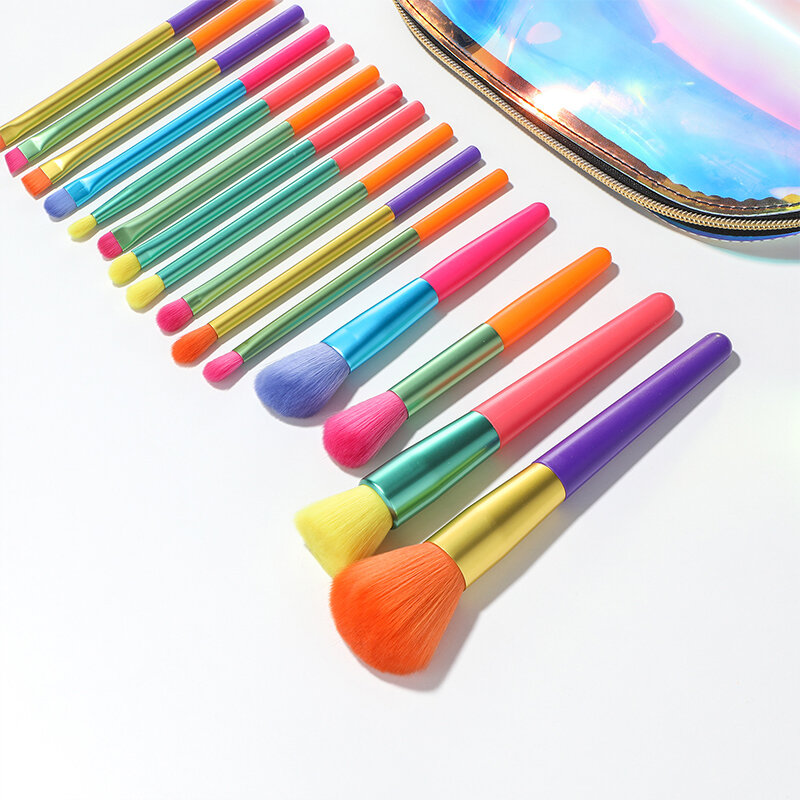 Pennelli per trucco fondotinta professionale in polvere ombretto Set di pennelli per trucco pennelli per trucco colorati per capelli sintetici
