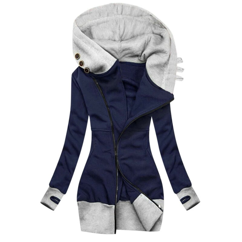 Frauen Reiß verschluss Jacken Mantel Frühling Herbst Vintage Langarm schlanke Outwear Harajuku lässige Kapuze Sweatshirt Hoodies