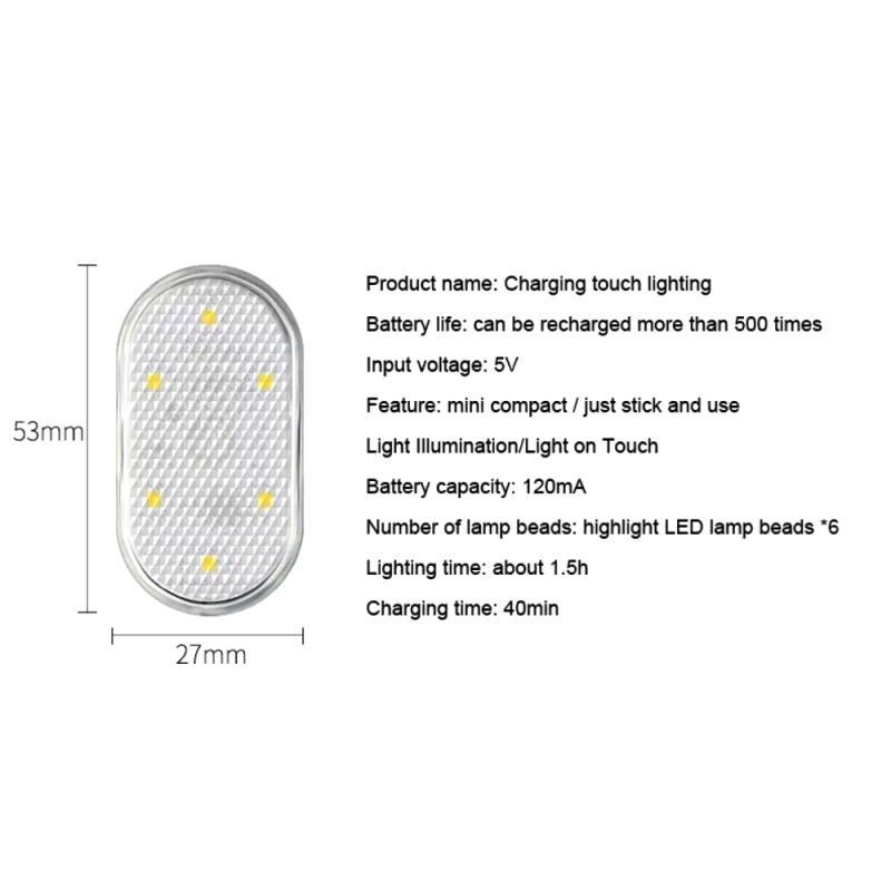 Lampka nocna LED do stylizacji samochodu Mini USB ładuje cztery kolory oświetlenie drzwi samochodowym czujnik LED do wnętrza samochodu lampka do czytania czujnika światło dotykowy