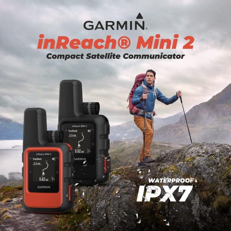 Garmin InReach Mini 2 Comunicador Satélite, Vermelho Flama, Wearable 4U Power Pack Bundle