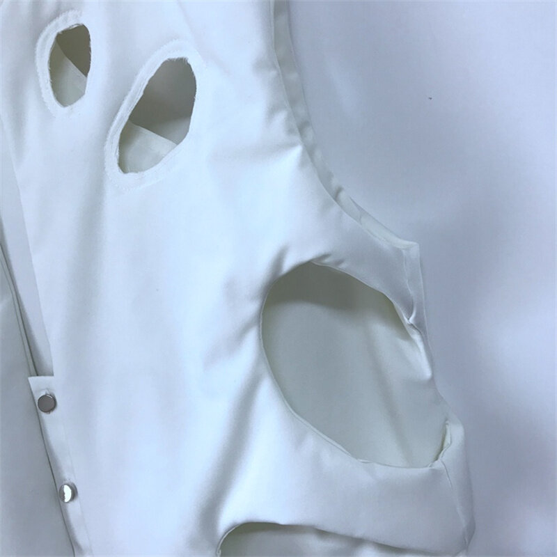 Original designer personality avant-garde hollow out fold wear street pats men clip cotton vest