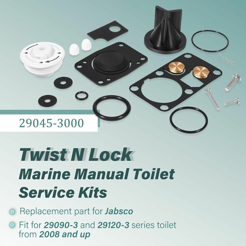 Sostituzione MX per Kit di servizio wc manuale marino Jabsco 29045-3000 adatto per wc serie 29090-3 e 29120-3 (da 2008 a 2023)