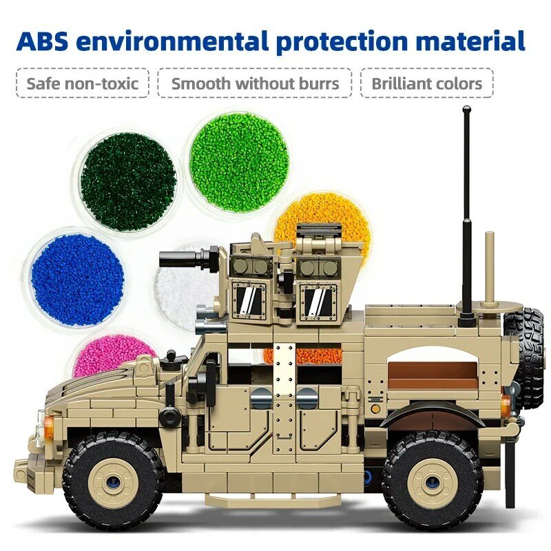 418PCS Military Fighting Vehicle  WW2  Model Building Blocks Army Military Weapon Vehicle  Figures Bricks Toys for Kids Gifts