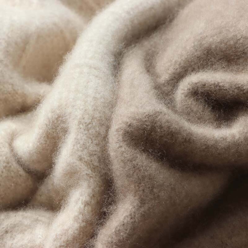 Jesień i zima nowy kaszmirowy sweter męski okrągły dekolt ocieplany sweter biznes Casual 100 czysta wełna wydłużony sweter