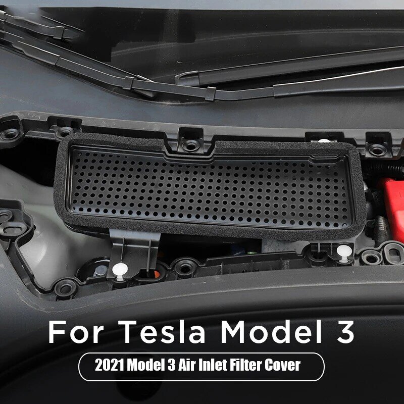 Penutup ventilasi aliran udara mobil, untuk Tesla Model 3 2021 2022 2024 Aksesori pendingin udara masuk penutup pelindung udara otomatis