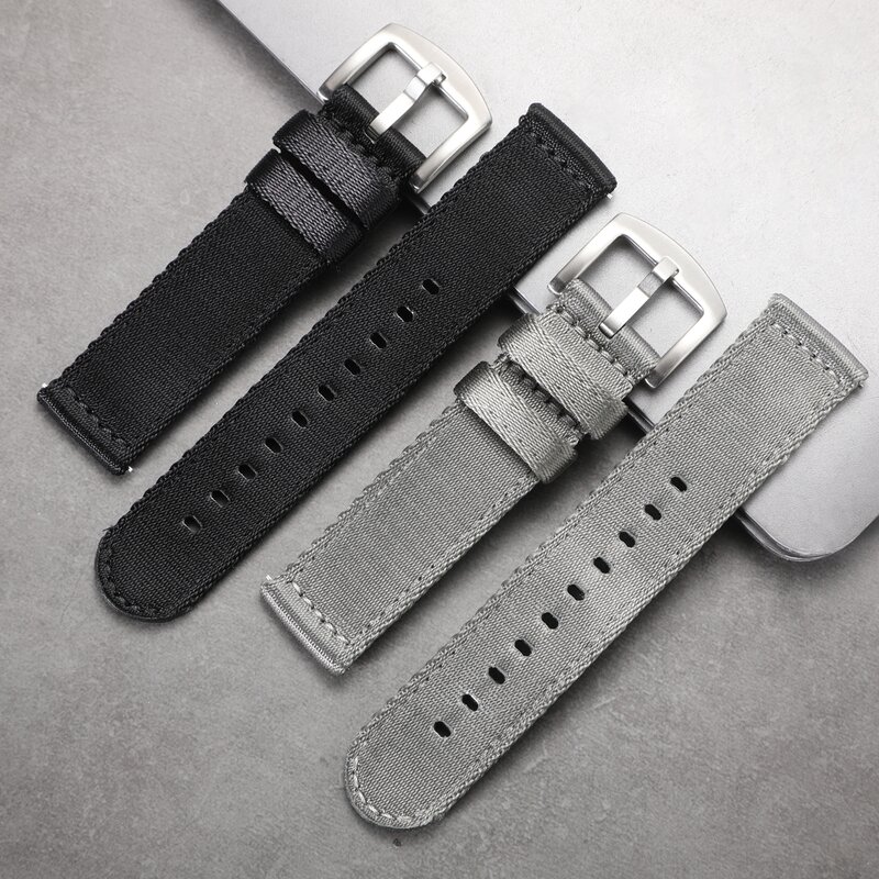 Premium suave alça de relógio de náilon 20mm 22mm tecido cinto de segurança pulseira de substituição liberação rápida para seiko relógio