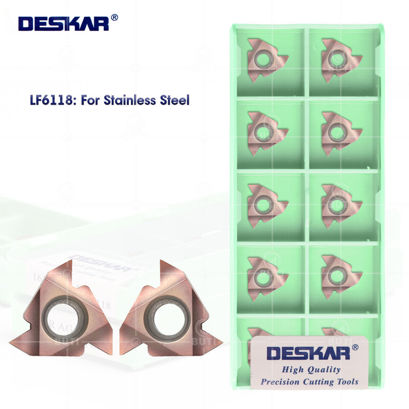 DESKAR-100% 오리지널 16ER 16IR AG55 AG60 LF6118 고품질 CNC 스레드 밀링 커터, 카바이드 인서트 스테인레스 스틸 가공