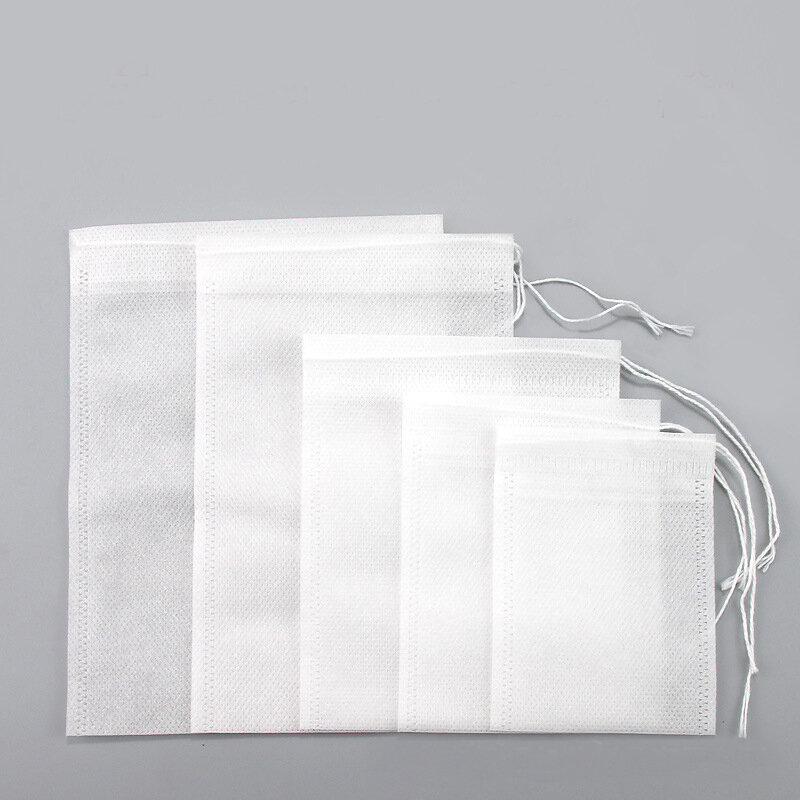 ถุงชาเชือกผูกผ้าใยสังเคราะห์กันน้ำสำหรับจัดเก็บถุงกรอง100ชิ้น/ล็อต5x7x9 8x10x12 10x15 12 12 12X16ซม.