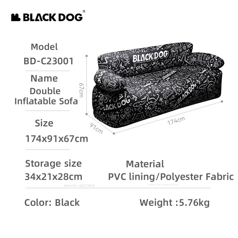Naturehike-Blackdog Divano gonfiabile per esterni Campeggio Portatile Pieghevole Divano impermeabile singolo/doppio da viaggio Spiaggia Sgabello gonfiabile