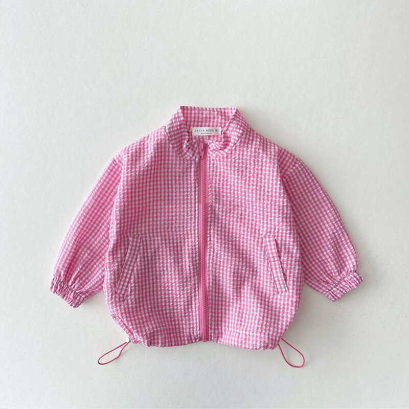 Jaket Tabir Surya Musim Panas Anak-anak Baru 2023 Mantel Anak Perempuan Antilembap Katun Kardigan Warna Permen untuk Bayi Jaket Lengan Panjang