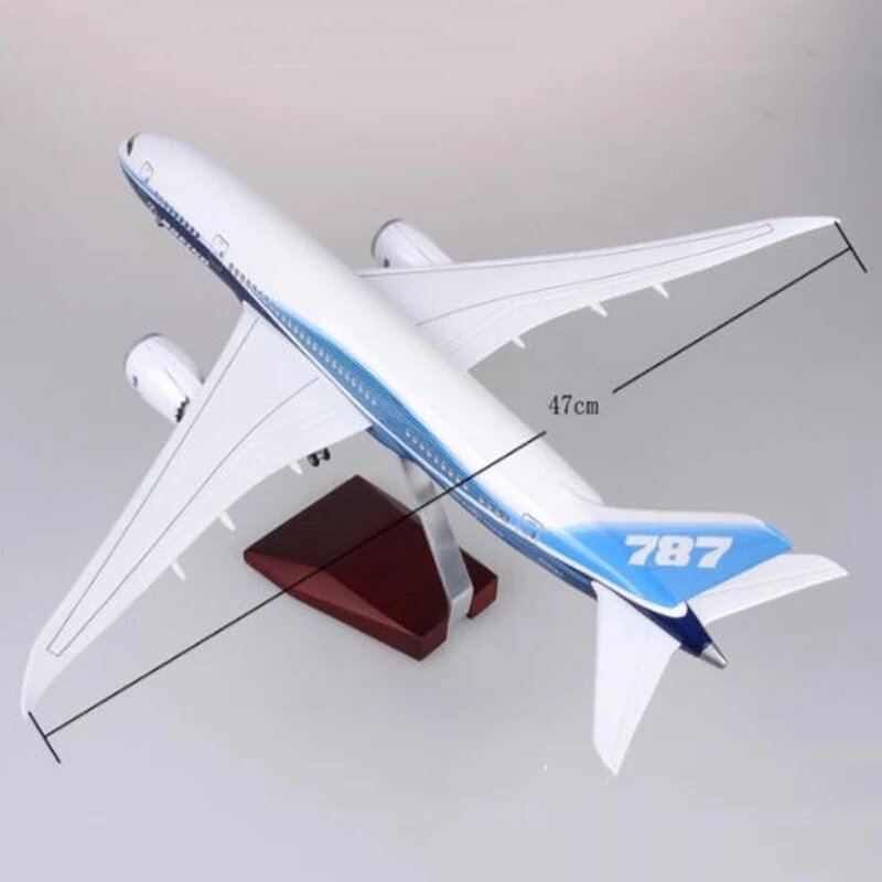 1:150 Skala 47 cm Model odlewu samolotu samolotu cywilnego Boeing 787 Samolot z żywicy z kolekcji lekkich Prezenty ekspozycyjne