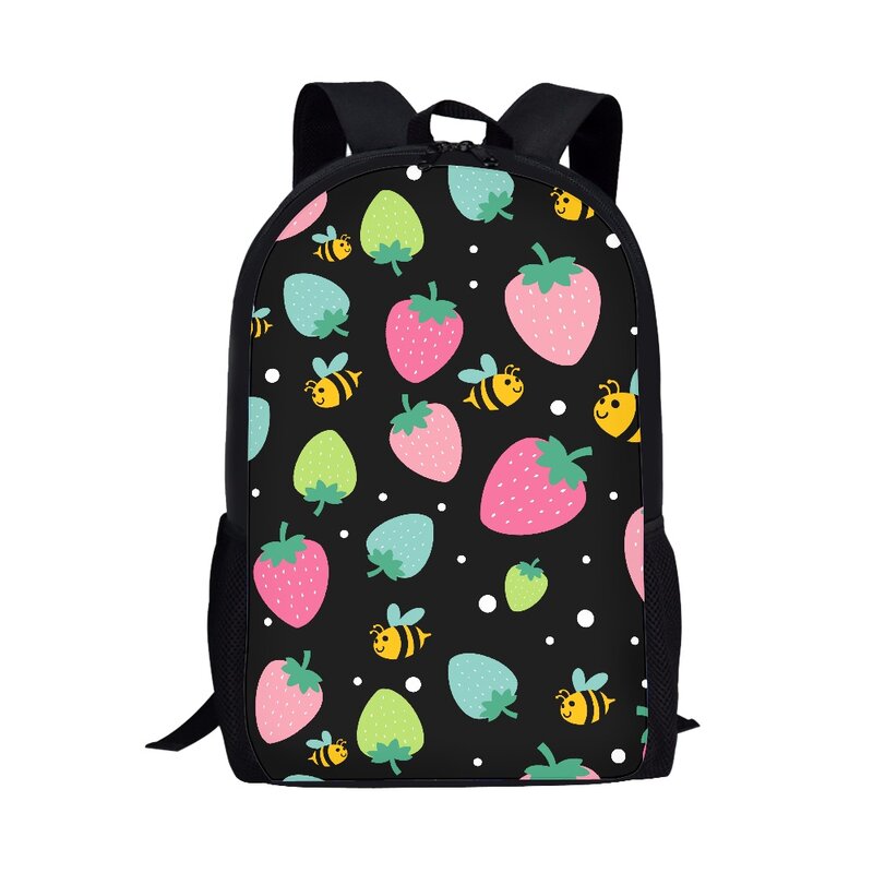 Tas punggung multifungsi anak laki-laki dan perempuan, tas ransel siswa pola jamur tanaman kreatif, tas sekolah