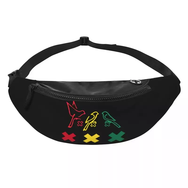 Pacote de Fanny personalizado para homens e mulheres, 3 passarinhos, bolsa de cintura crossbody elegante para viagem, bolsa de dinheiro para telefone, Ajax Bob Marley