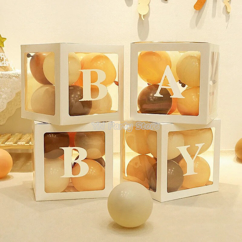 Transparente Ballon Briefkasten Baby party Dekoration Geburtstag Hochzeit benutzer definierte Name Ballon Box 1. Geburtstags feier Dekorationen