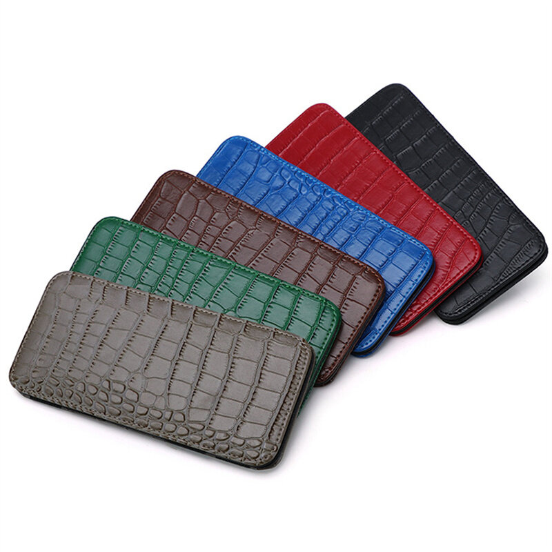 PU Wallet Crocodile Pattern Id Bank Credit Card Holder Protector Case Portable Travel Men'S Banknote Organiser Passport Cover