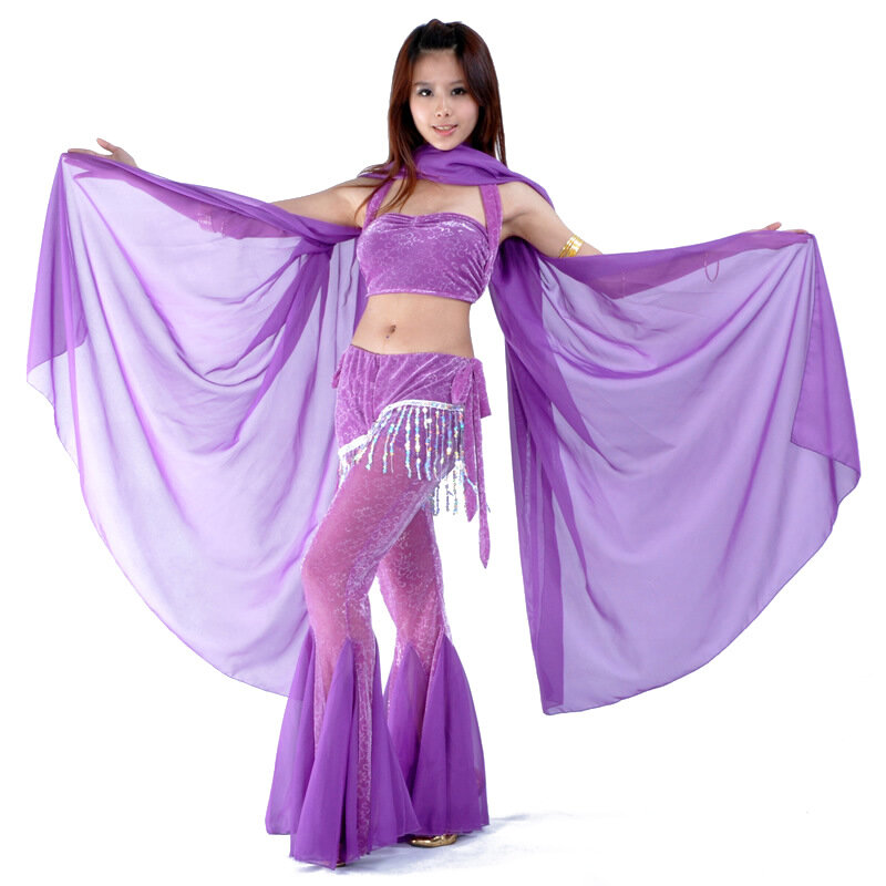 Velo de seda para danza del vientre, accesorio profesional para disfraz de danza del vientre, medio círculo, 13 colores, para adulto