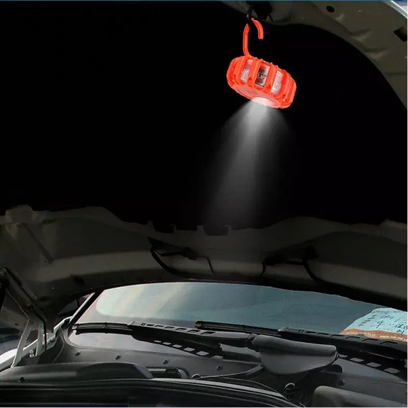 Luz de advertencia intermitente para seguridad de tráfico, Faro de disco con Base magnética de 12 LED para coche, camión, barco, 8 modos