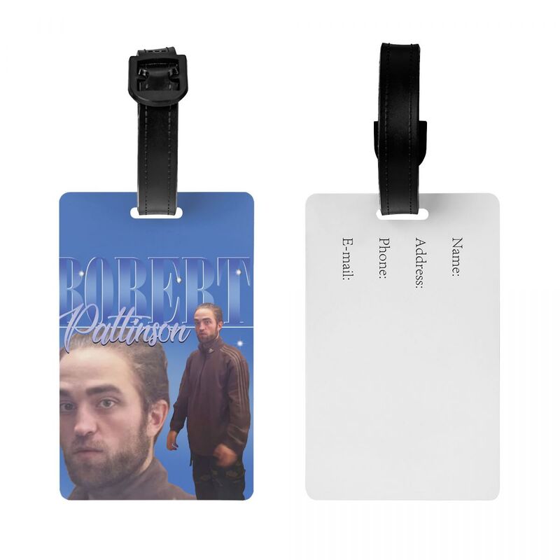 Etiqueta de equipaje personalizada, etiqueta de equipaje de pie, Protección de Privacidad, etiqueta de equipaje, etiqueta de maleta de viaje divertida, Robert Pattinson