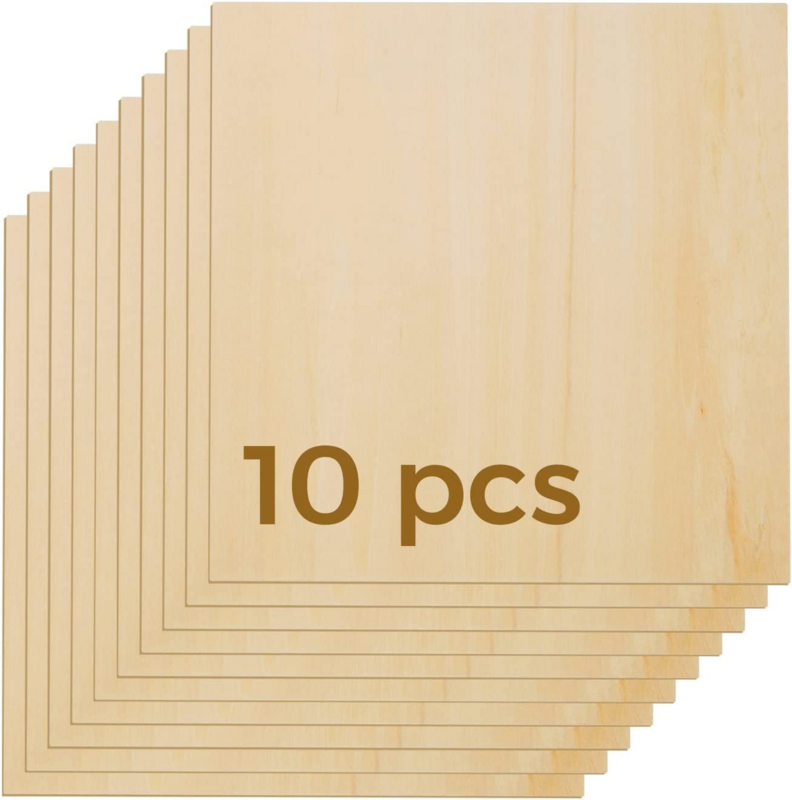 Lightweight Craft Board 300x300x3mm Plywood Basswood Sheets Unfinished Thin Wood Sheets for Laser Cutting Engraving DIY Modeling