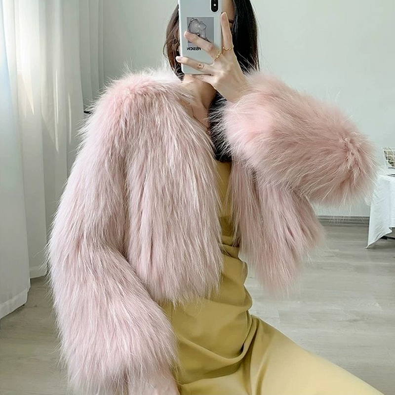 Fur Jacket 2022 Faux Fur Women Warm Winter Jackets Y2K Pink Black Long Sleeve Oversized Loose Vintage Fashion Street Outfits