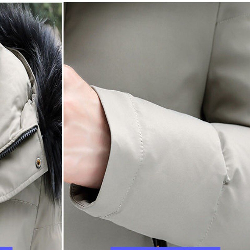 Мужская куртка с хлопковой подкладкой, новинка 2023, модное молодежное пальто с капюшоном в Корейском стиле, средней длины, непромокаемое
