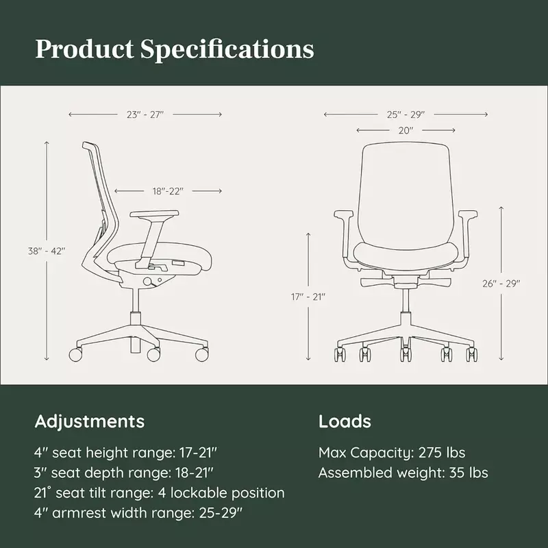 Cadeira multifuncional do escritório com suporte de cintura ajustável Encosto respirável, Rodas lisas