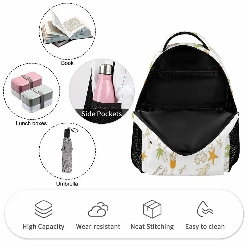 Детская сумка для девочек, простой школьный ранец с принтом фруктов и надписями, вместительный рюкзак для родителей и детей, удобная сумка с индивидуальным рисунком