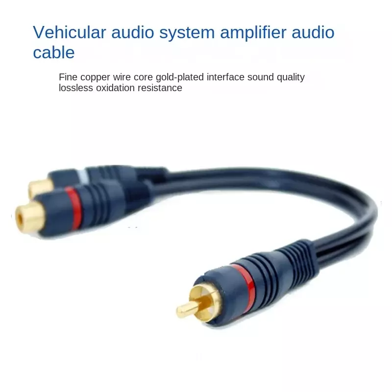 2 Rca Naar 1 Rca Female Naar Man-vrouw Splitter Kabel Audio Splitter Distributeur Converter Speaker Gold Kabel