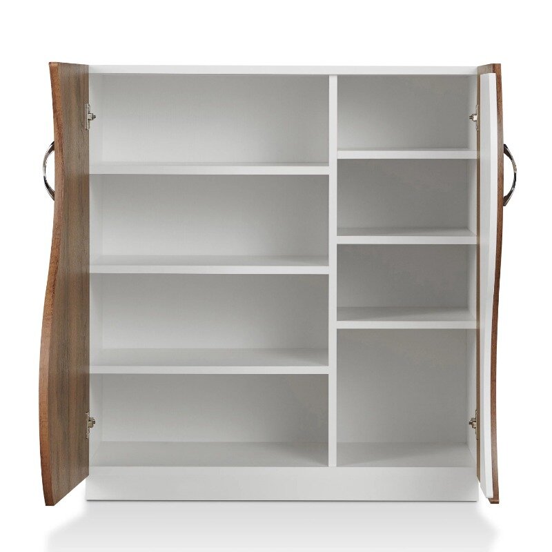 Furniture of America Kartl 8-Shelf Shoe Cabinet, White  living room cabinets  sideboard