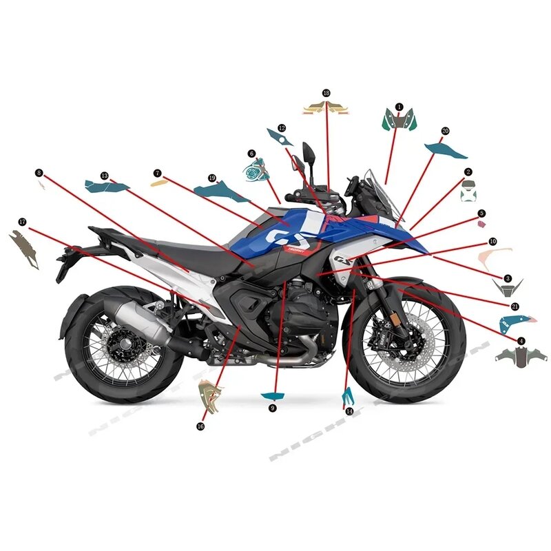 Stickers R1300 GS 2024 Accessories Full Graphic Kit GS 1300 Decals Fuel Tank Protection For BMW R1300GS Motorcycle Sticker
