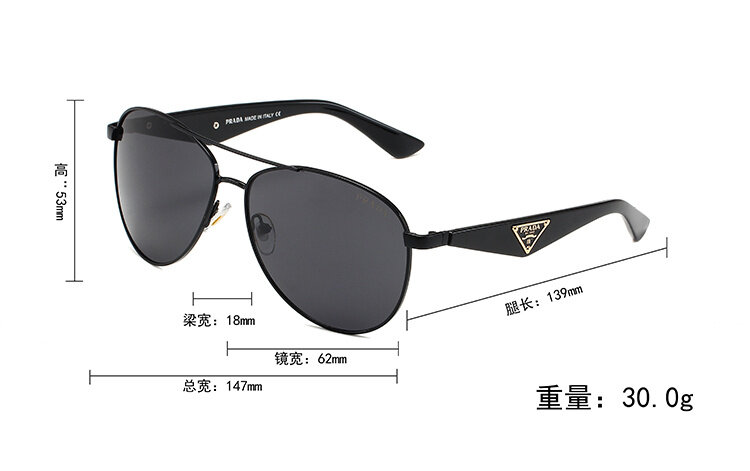 2024 Fashion Sunglasses Men Sun Glasses Women Metal Frame Black Lens Eyewear Driving Goggles UV400 B115