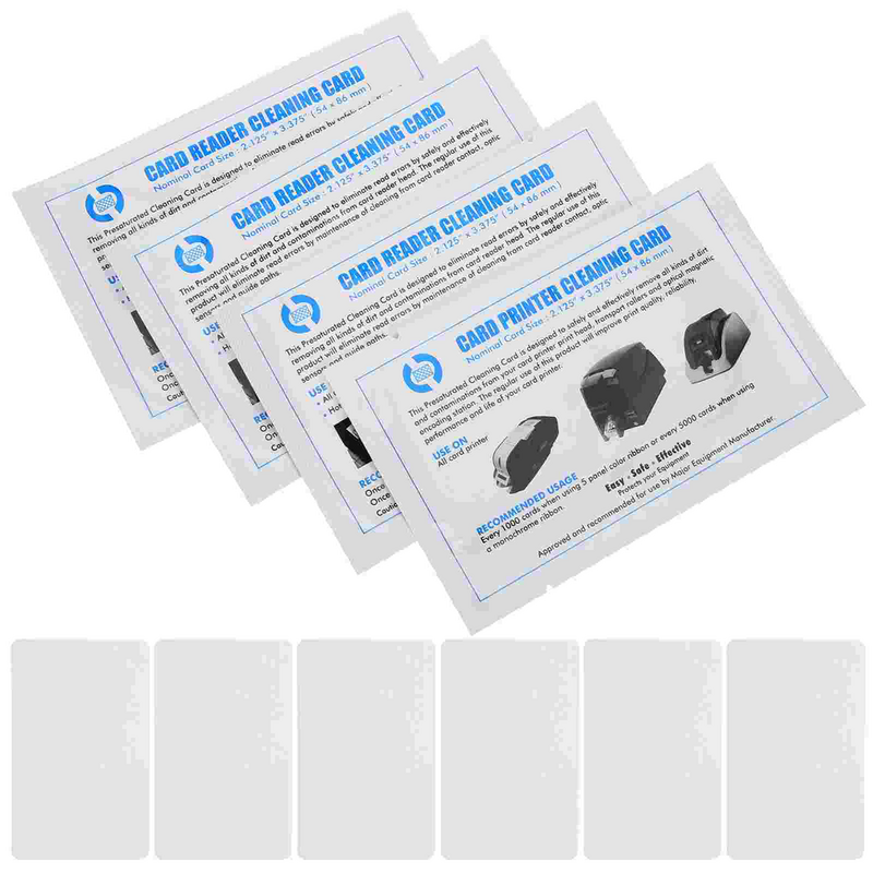 10 Pcs The Terminal Cleaning Card Pos Reader Cleaner Credit Tool for Printer Pvc Dual Side Tools Reusable Cards