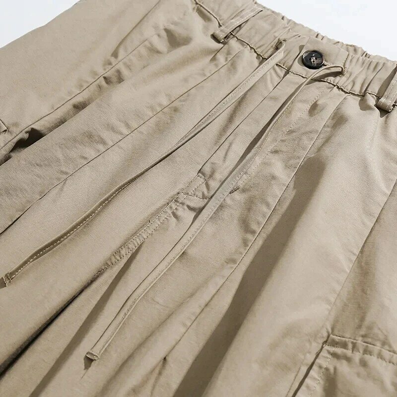 Calça Harajuku retrô para homens e mulheres, calça casual reta de bolso múltiplo, calça larga para jogging, japonesa, primavera, outono