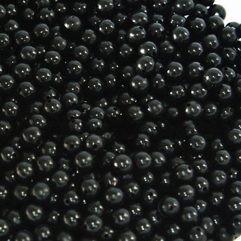 100pcs/lot 3mm-8mm Fishing Beads Space Stopper Black Round Soft Hard Beans Floating Carp Fishing Lures Bait Hook Rig Accessories