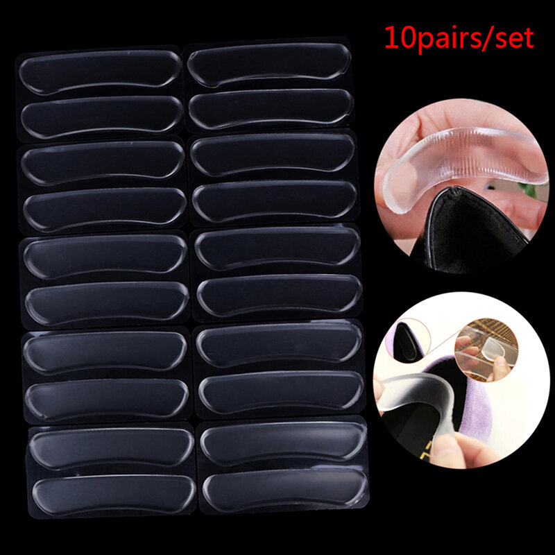 10Pair Clear Soft Silicone Gel Women Heel Inserts Protector Shoe Insert Pad Insole Cushion Silicone Gel Pads Feet Protector