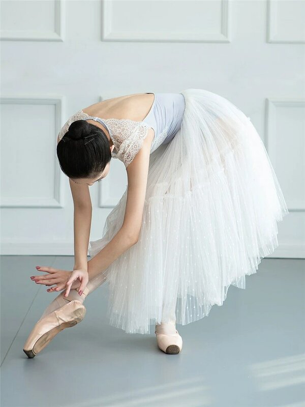 Pizzo palestra donna danza balletto esercizio abbigliamento Base abiti da allenamento Ballerina danza body nebbia abito blu per tuta da ragazza