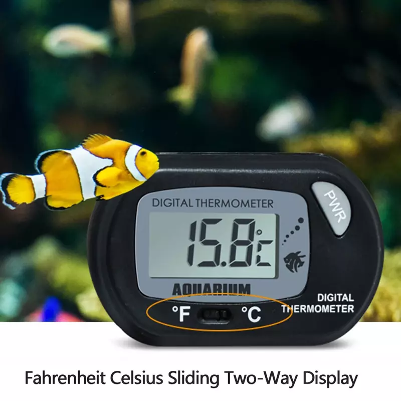 خزان الأسماك LCD الرقمية مقياس حرارة حوض السمك درجة حرارة المياه متر حوض السمك درجة الحرارة كاشف إنذار الأسماك مستلزمات الحيوانات الأليفة أداة المائية