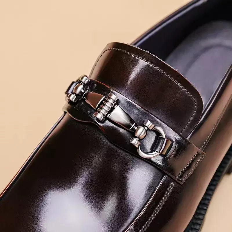 Sepatu pantofel pria, gaya Italia sepatu Oxford ukuran besar sepatu kulit Formal untuk pria