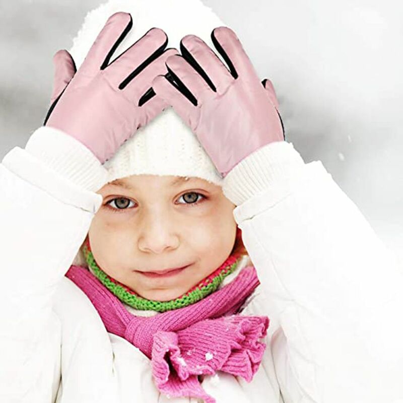 Luvas impermeáveis e à prova de vento para crianças, luvas de manga comprida, antiderrapante, neve, snowboard, crianças, inverno