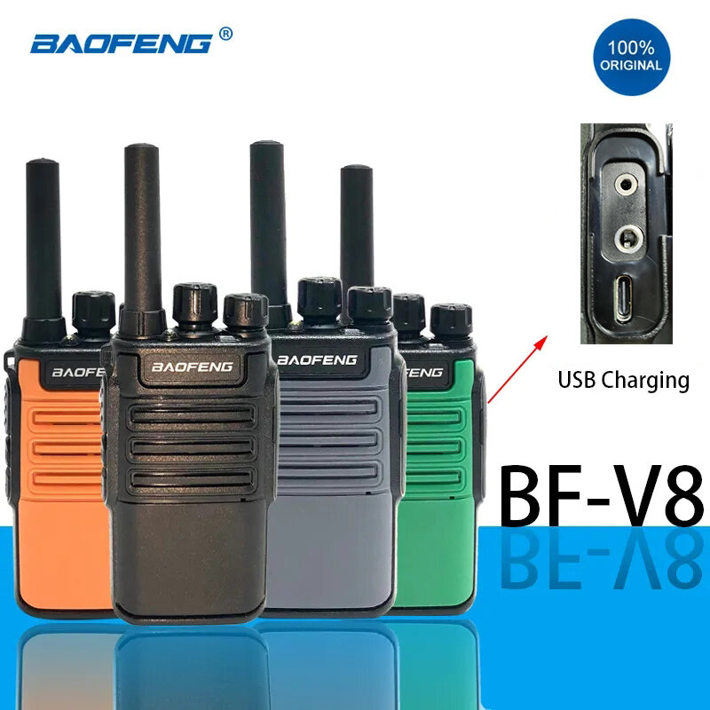 2021 Baofeng Mini BF-V8 Two Way วิทยุมือถือ Uhf สีฟ้าสีเขียวสีส้ม Intercom Hf Transceiver BAOFENG BF V8 Walkie talkie ใหม่