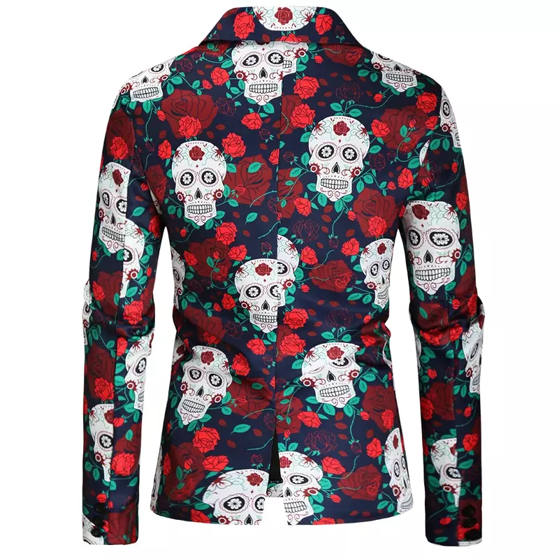 Nouveaux hommes mode imbibé manteau de fête décontracté Slim Fit Blazer boutons imbibés 3D imprimé Floral peinture Blazers veste hommes S-4XL