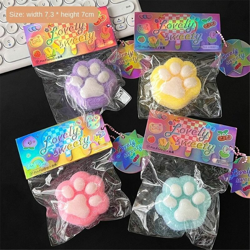 Teddy Bear Cat Paw Slow Rebound Toy Cat's Paw Toast Pinch Fidget Toy Small Fresh Donut Squeeze Paw Toys Party Favors