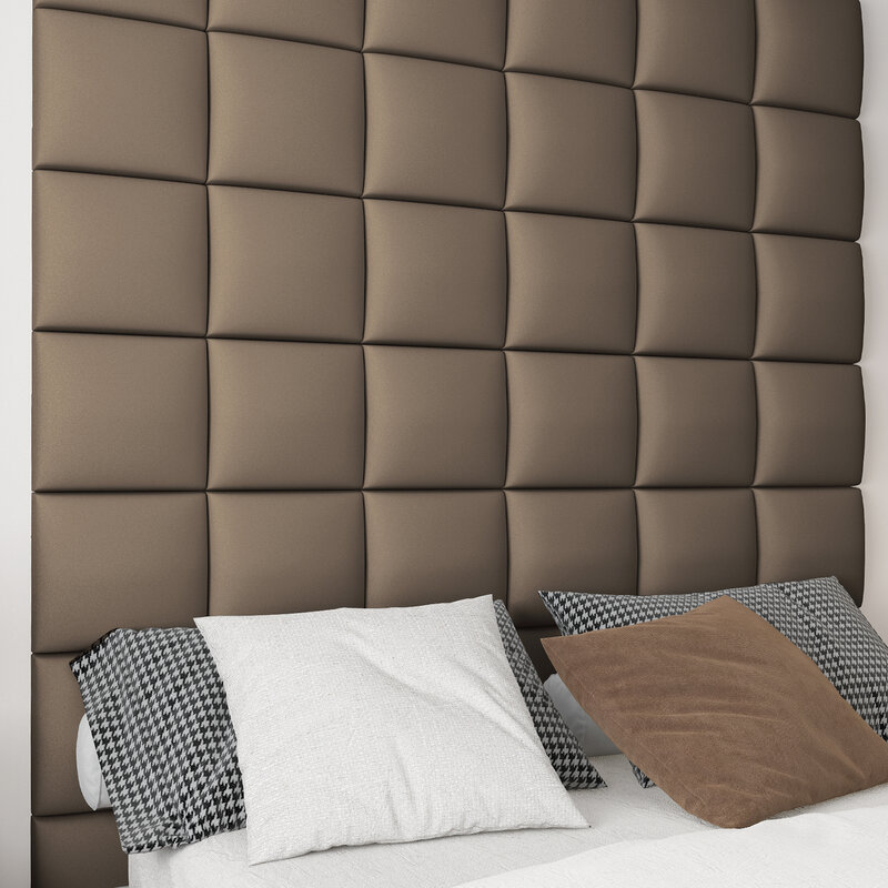 Art3d regulowany zagłówek dla króla, Twin, Full i Queen, montowane na ścianie panele ścienne tapicerowane (6 PCS, 9.84 "x 9.84")