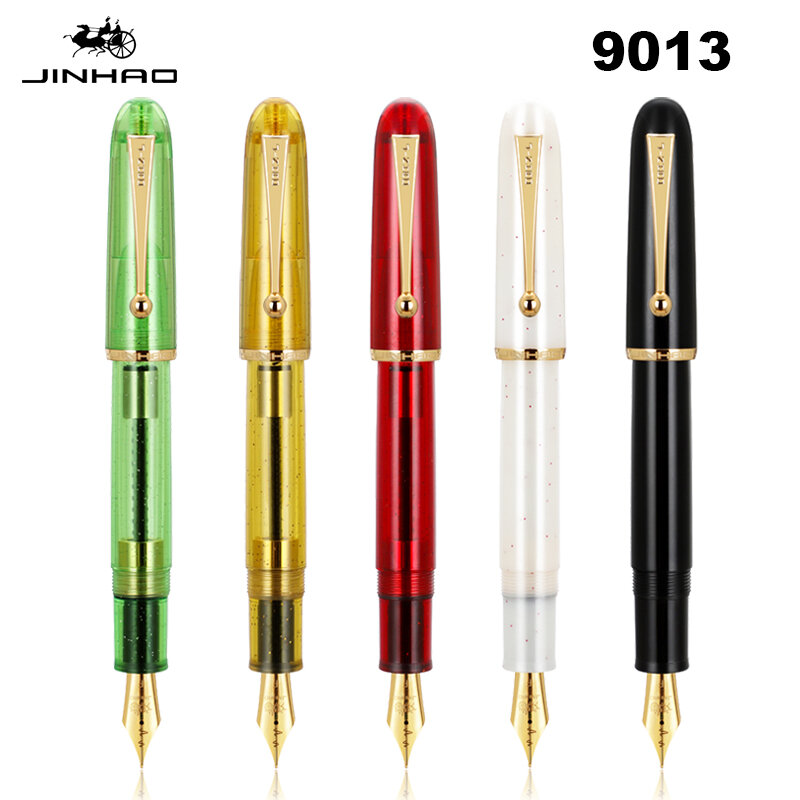 Jinhao 9013 penna stilografica colore acrilico battito cardiaco pennino di lusso elegante penna per calligrafia forniture per la scrittura della scuola dell'ufficio cancelleria