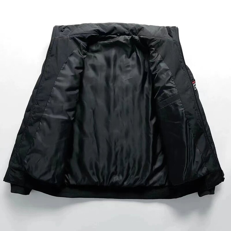 Chaqueta Bomber acolchada de algodón grueso para hombre, chaqueta de béisbol, abrigo cálido, abrigo de calle, talla grande, M-5XL