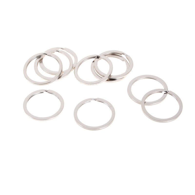 Metal Split Anéis Porta-chaves, Keychain, Keyfob Acessórios, Carteira Gancho, Saco, 1.5x25mm, 10Pcs
