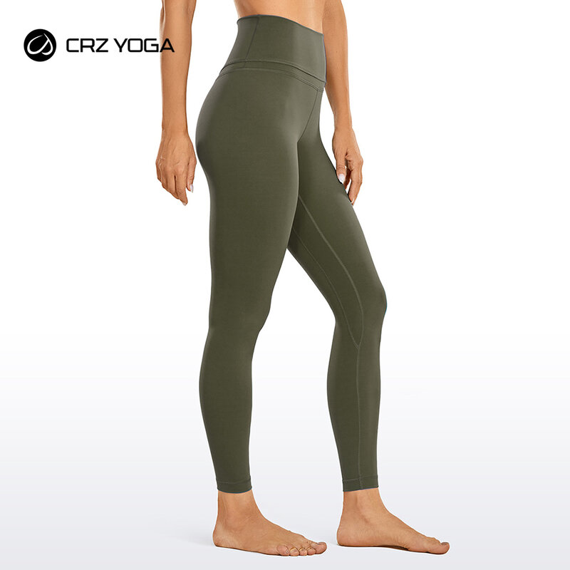 CRZ YOGA Women's Naked Feeling High-Rise Tight Yoga Pants Workout Fitness Leggings With High Elasticity-25 Inches